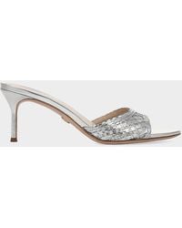 Veronica Beard - 65Mm Tia Lattice Raffia Mid-Heel Sandals - Lyst