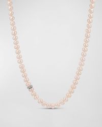Sheryl Lowe - 8Mm Bead Necklace With 2 Diamond Rondelles - Lyst