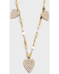 Lana Jewelry - Flawless Triple Heart Diamond Charm Necklace - Lyst