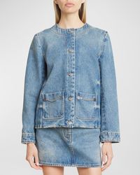 Givenchy - Jean Jacket With 4G Chain Detail - Lyst