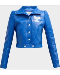 Courreges - Textured Vinyl Crop Jacket - Lyst