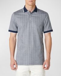 Bugatchi - Printed Cotton Polo Shirt - Lyst