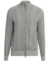 Brunello Cucinelli - Cashmere Chevron Full-Zip Sweater - Lyst