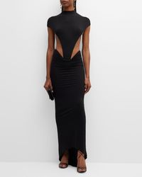 LAQUAN SMITH - Low-rise Draped High-low Maxi Skirt - Lyst