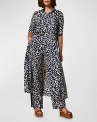 Marina Rinaldi - Plus Size Nuraghe Brushstroke-Print Midi Dress - Lyst