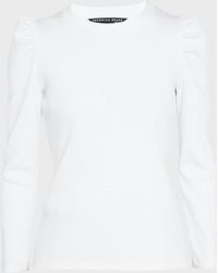Veronica Beard - Britney Puff-Sleeve Cotton Top - Lyst