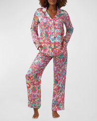 Trina Turk x Bedhead Pajamas - Floral-Print Silk Satin Pajama Set - Lyst