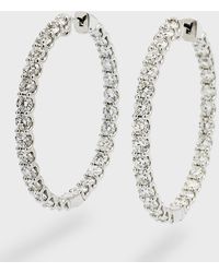 Neiman Marcus - Lab Grown Diamond 18K Round Hoop Earrings, 1.5"L, 6.7Tcw - Lyst