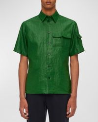Ferragamo - Coated Linen Sport Shirt - Lyst