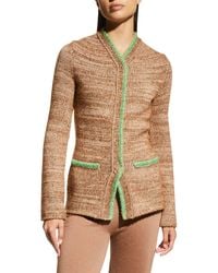 Giorgio Armani - Snap-front Cashmere Jacket W/ Contrast Stitching - Lyst