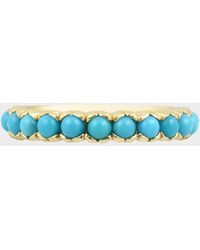 Stevie Wren - Turquoise Cabochon 14k Yellow Gold Band Ring, Size 7 - Lyst