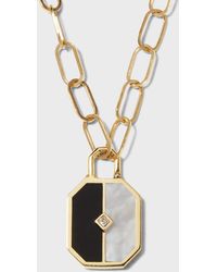 L'Atelier Nawbar - Lock'in Love Pendant Necklace With Black Onyx And White Mother-of-pearl - Lyst