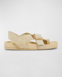 Loewe - Ease Suede Toe-Ring Comfort Sandals - Lyst