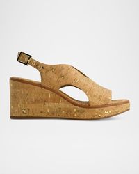 Bernardo - Kuarta Cork Wedge Slingback Sandals - Lyst