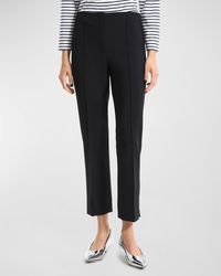 Theory - Pintuck Straight-Leg Tailored Crepe Pants - Lyst