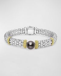 Lagos - Sterling And 18K Luna Pearl Lux Center Rope Bracelet, Size 7 - Lyst