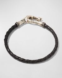 John Varvatos - Braided Leather Bracelet - Lyst