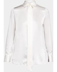 Kiton - Neck-Tie Silk Satin Button-Down Shirt - Lyst
