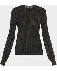PAIGE - Adela Metallic Ribbed Sweater - Lyst