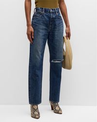 Moussy - Widstoe Distressed Wide-Straight Jeans - Lyst