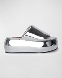 Simon Miller - Cloudy Vegan Metallic Platform Slide Sandals - Lyst