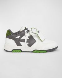 Off-White c/o Virgil Abloh - Slim Out Of Office Mesh And Leather Low-top Sneakers - Lyst