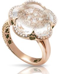 Pasquale Bruni - 18K Rose Rock Crystal Floral Ring With Diamonds - Lyst