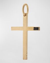 Marco Dal Maso - Plated Cross Pendant With Onyx - Lyst