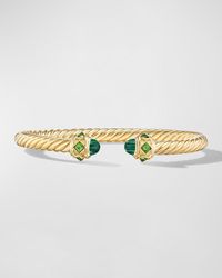 David Yurman - Renaissance Cable Bracelet With Gemstones In 18k Gold, 5mm, Size L - Lyst