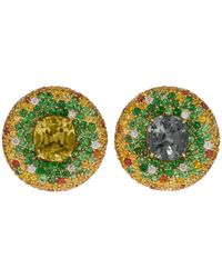 Margot McKinney Jewelry - 18k Gold Round Multi-stone Stud Earrings - Lyst