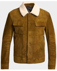 Tom Ford - Apos;S Suede Shearling-Collar Bomber Jacket - Lyst