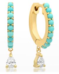 Jennifer Meyer - Small Huggie Earrings With Pear-Cut Diamond Drop - Lyst