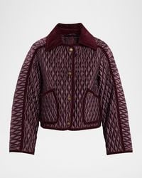 Burberry - Mahogany Floriston Cropped Quilted Nylon Jacket - Lyst