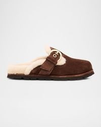 Stuart Weitzman - Chrystie Shearling-Lined Suede Mules - Lyst