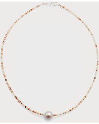Jan Leslie - Shell Beaded Necklace With Freshwater Pearl Center - Lyst