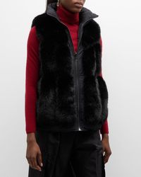 Kelli Kouri - Reversible Faux Fur Puffer Vest - Lyst