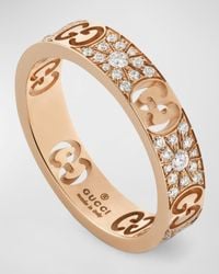 Gucci - 18k Rose Gold Icon Stardust Diamond Ring - Lyst