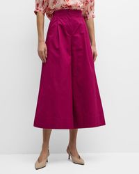 Merlette - Sargent Pleated Cropped Cotton Twill Pants - Lyst