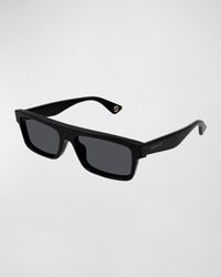 Gucci - Plastic Rectangle Sunglasses - Lyst