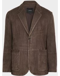 Vince - Apos;S Suede Notch Lapel Two-Button Blazer - Lyst