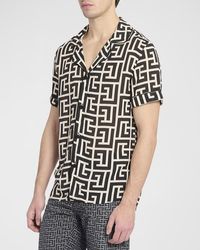 Balmain - Macro Monogram Pajama Shirt - Lyst