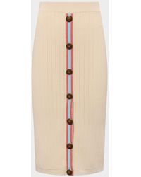 L'Agence - Melania Pointelle Knit Midi Skirt - Lyst