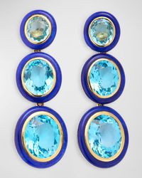 Goshwara - 18K Melange 3-Tier Topaz And Lapis Lazuli Earrings - Lyst