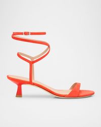 Stuart Weitzman - Nudist Suede Ankle-Strap Kitten Sandals - Lyst