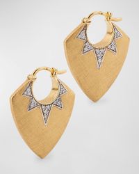 Sorellina - 18K Florentine Earrings With Rhodium Over Gh-Si Diamonds - Lyst