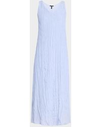Eileen Fisher - Sleeveless Crinkled Silk Midi Dress - Lyst