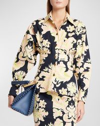 Etro - Tropical-print Long-sleeve Collared Cotton Shirt - Lyst