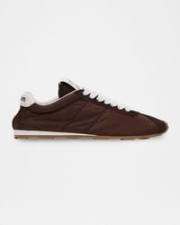Miu Miu - Low-Top Nylon & Suede Sneakers - Lyst