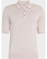 Neiman Marcus - Apos;S Wool And Silk Short-Sleeve Polo Sweater - Lyst