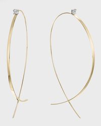 Lana Jewelry - Solo Large Flat Upside Down Hoop Earrings With Diamonds, 60Mm - Lyst